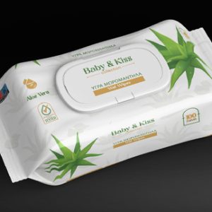 Μωρομάντηλα Baby&Kiss Aloe Vera 100